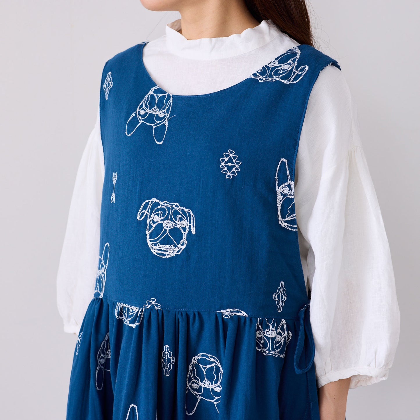 【予約販売】＋HAyU fabric  ～dogs～ ダブルガーゼ刺繍