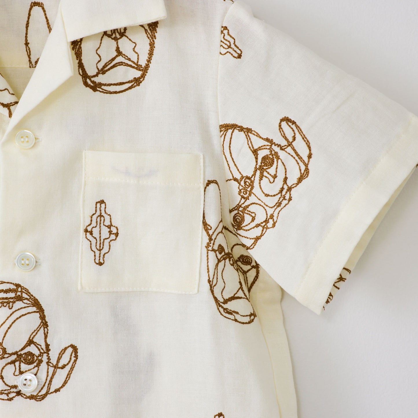 【予約販売】＋HAyU fabric  ～dogs～ ダブルガーゼ刺繍