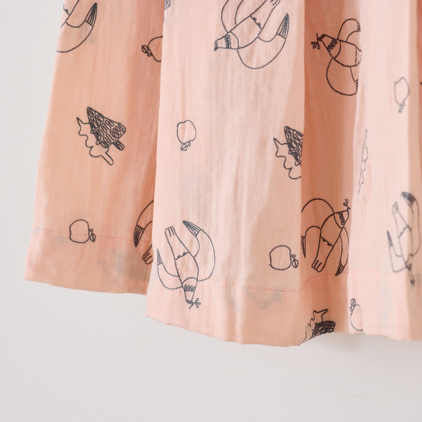 【予約販売】＋HAyU fabric  ～doves～ ダブルガーゼ刺繍