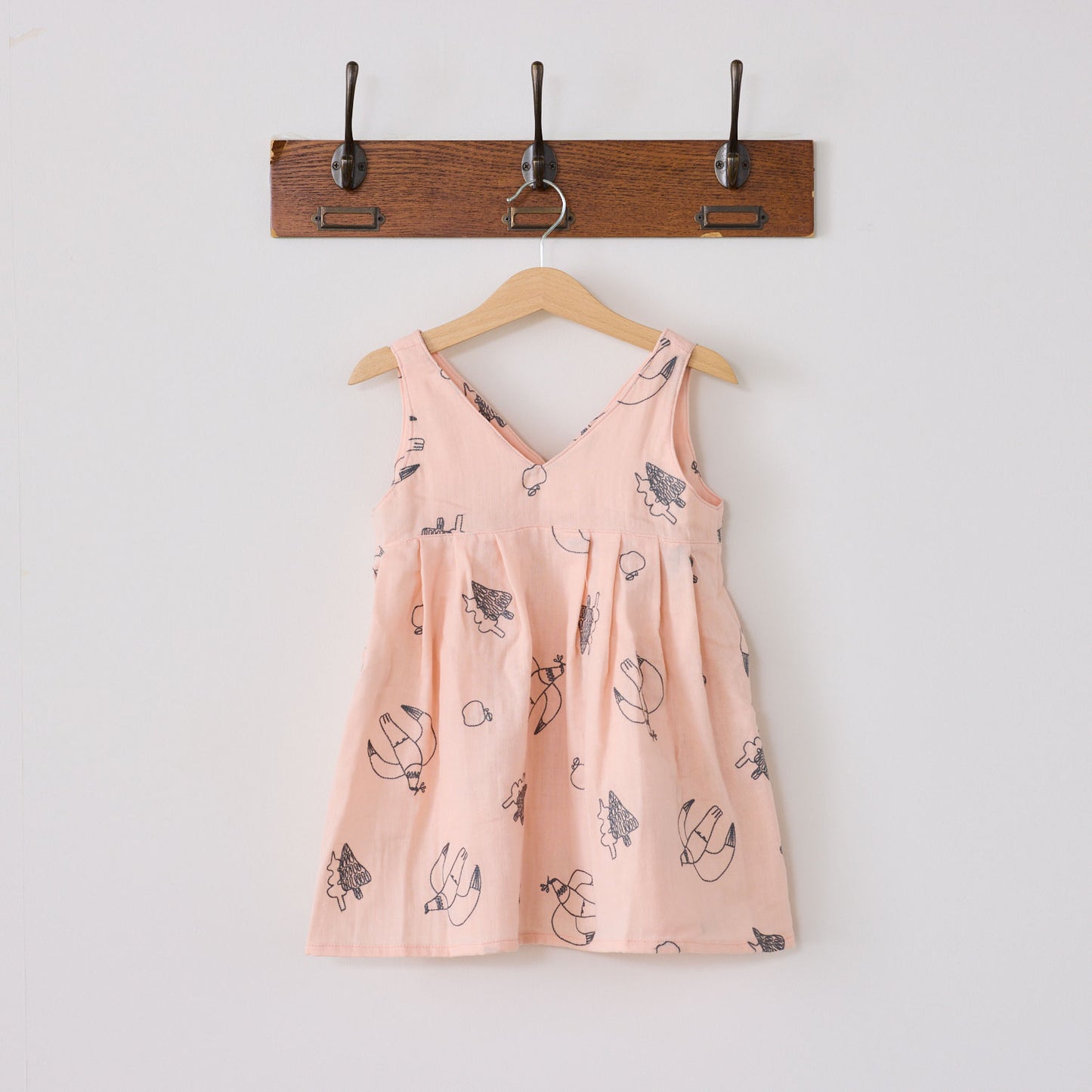 【予約販売】＋HAyU fabric  ～doves～ ダブルガーゼ刺繍