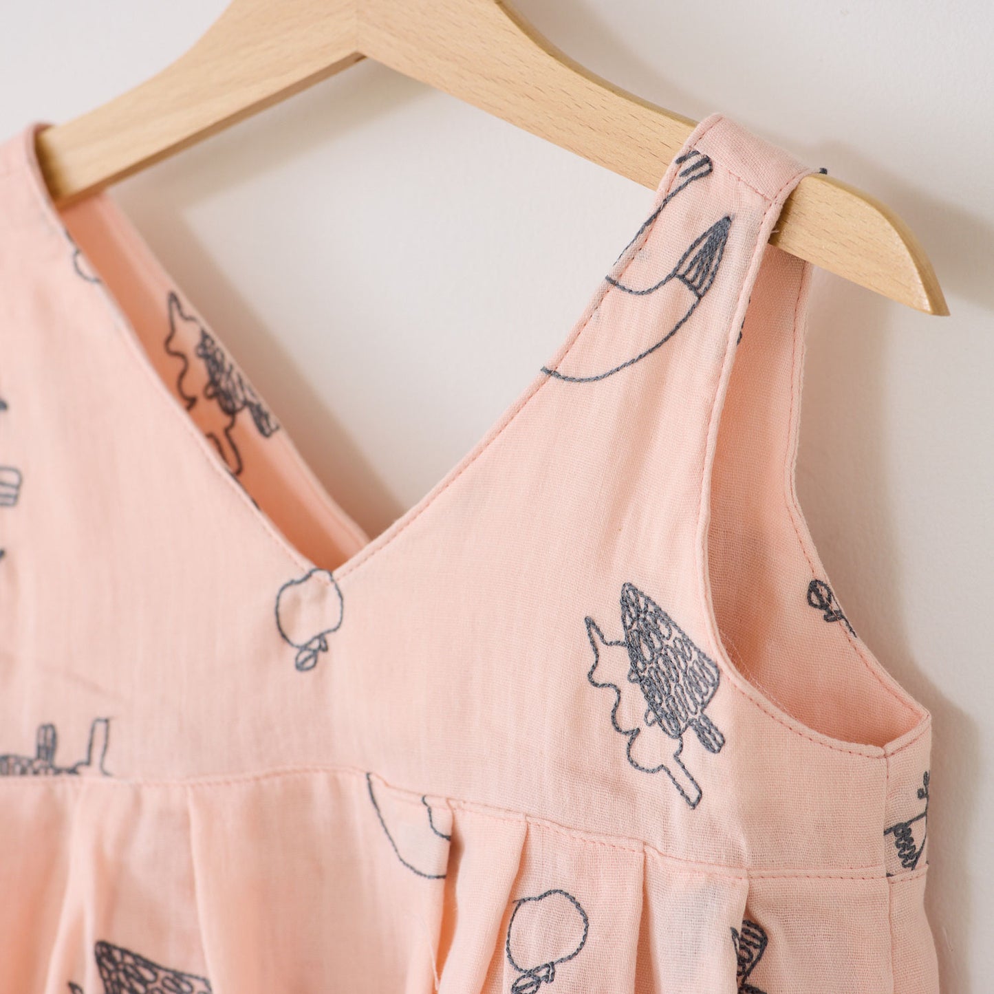 【予約販売】＋HAyU fabric  ～doves～ ダブルガーゼ刺繍