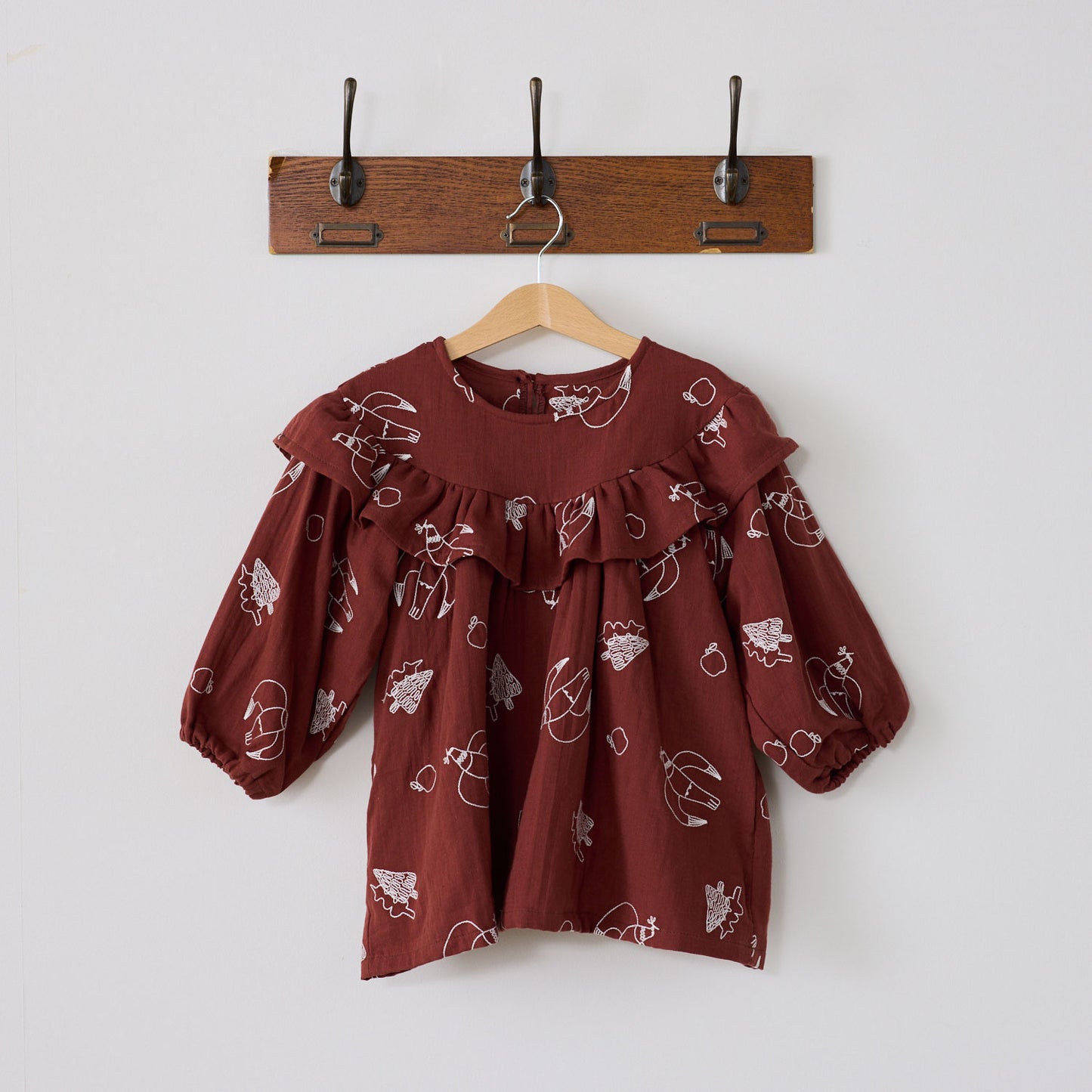 【予約販売】＋HAyU fabric  ～doves～ ダブルガーゼ刺繍