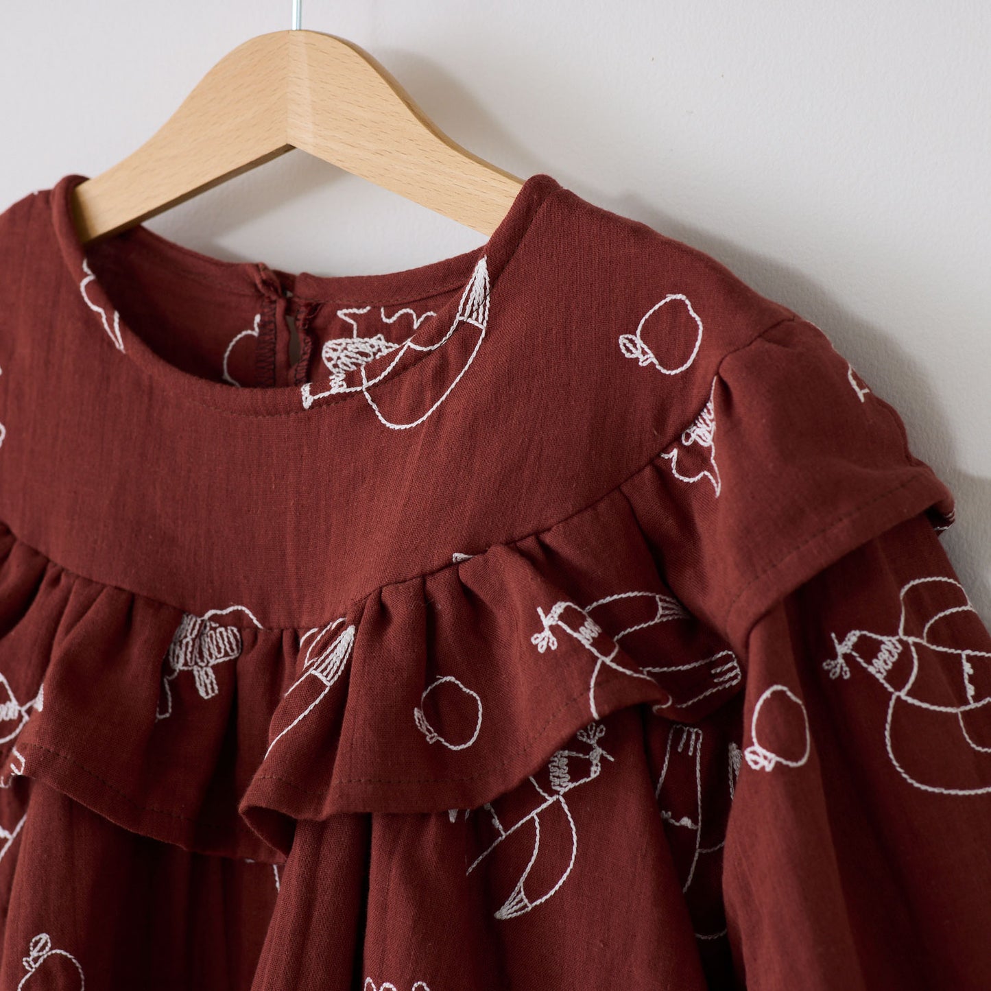 【予約販売】＋HAyU fabric  ～doves～ ダブルガーゼ刺繍