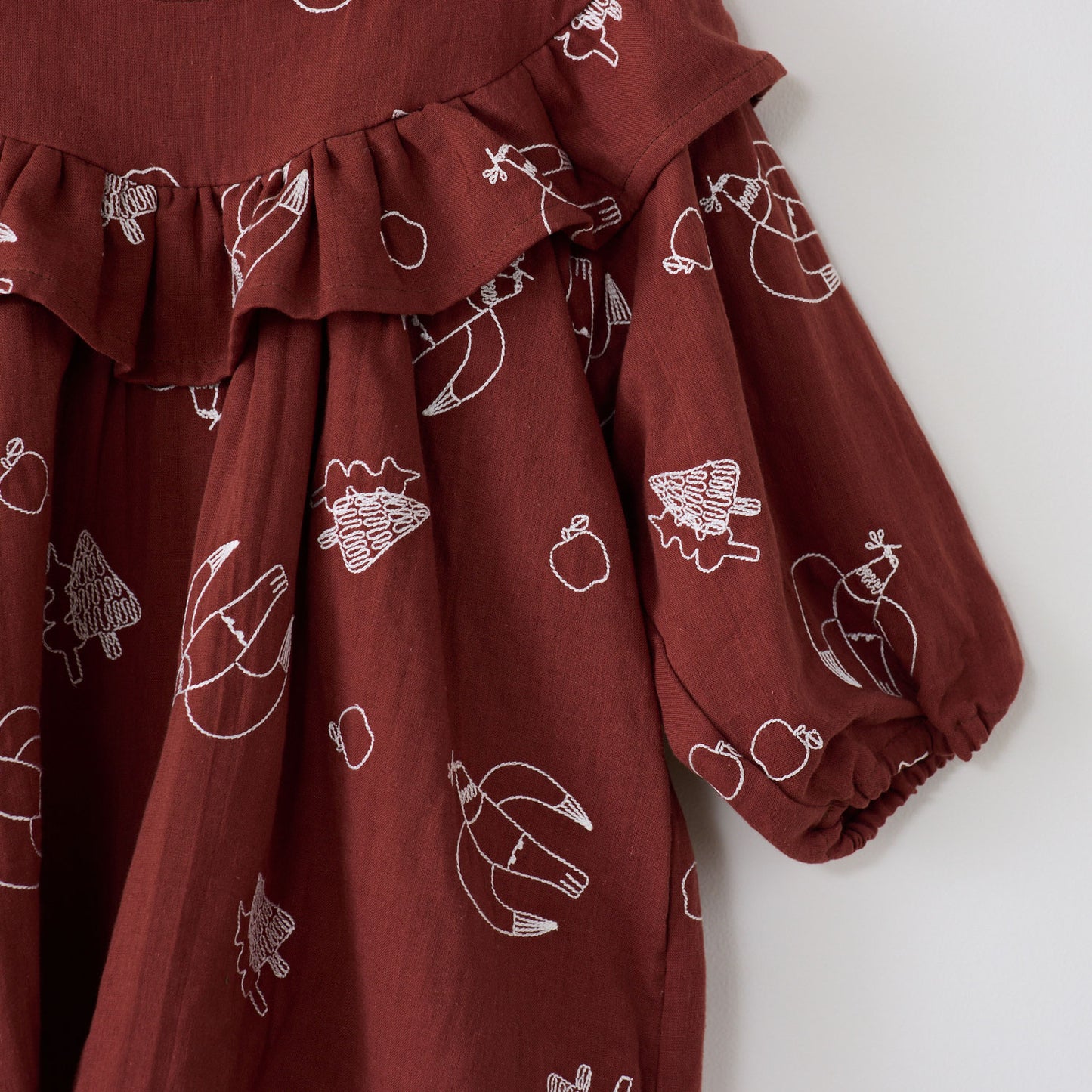 【予約販売】＋HAyU fabric  ～doves～ ダブルガーゼ刺繍