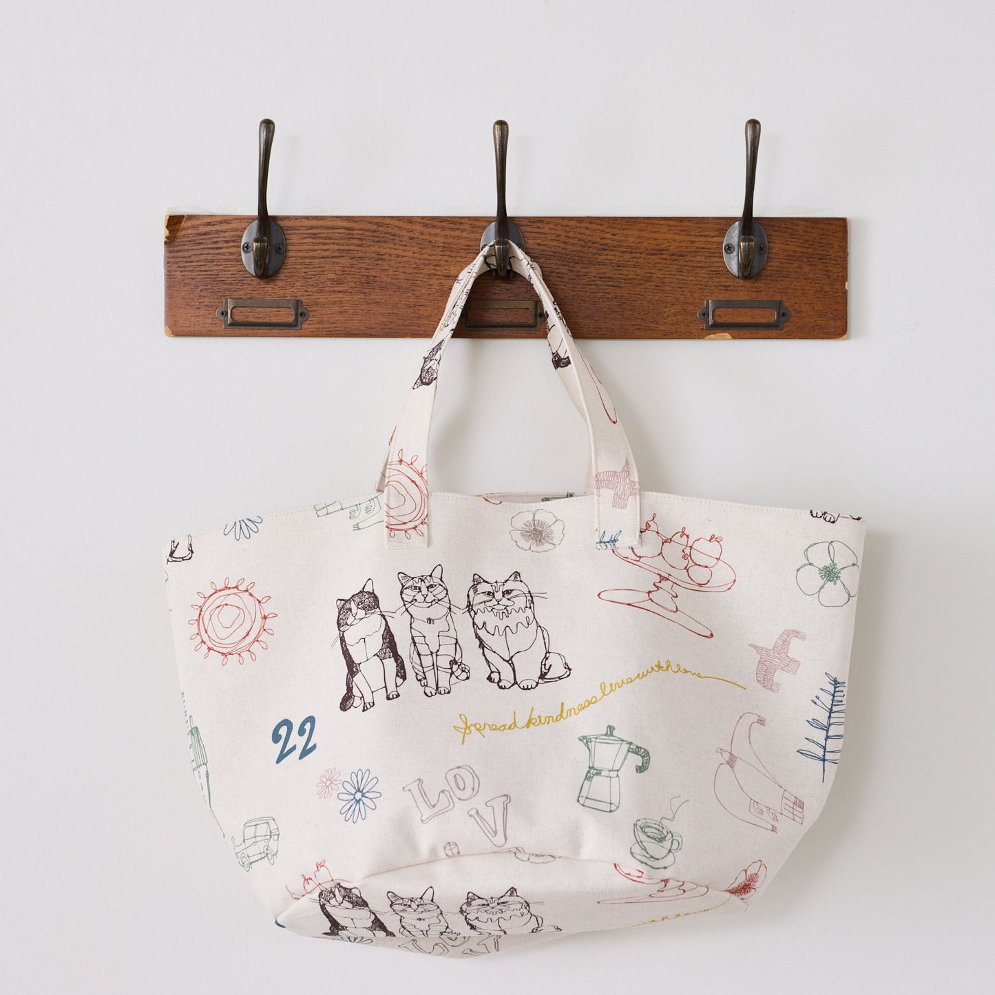 【予約販売】＋HAyU fabric  ～cat trio～ 綿麻キャンバス