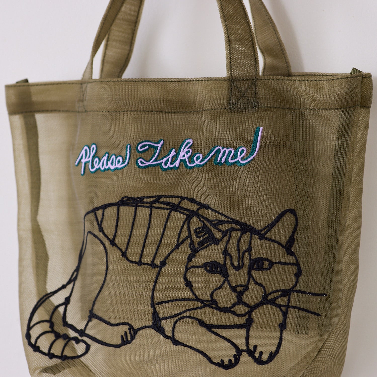 【＋HAyU】刺繍メッシュミニトートバッグ - cocca