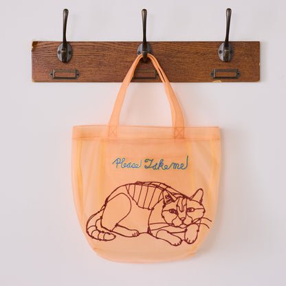 【＋HAyU】刺繍メッシュミニトートバッグ - cocca