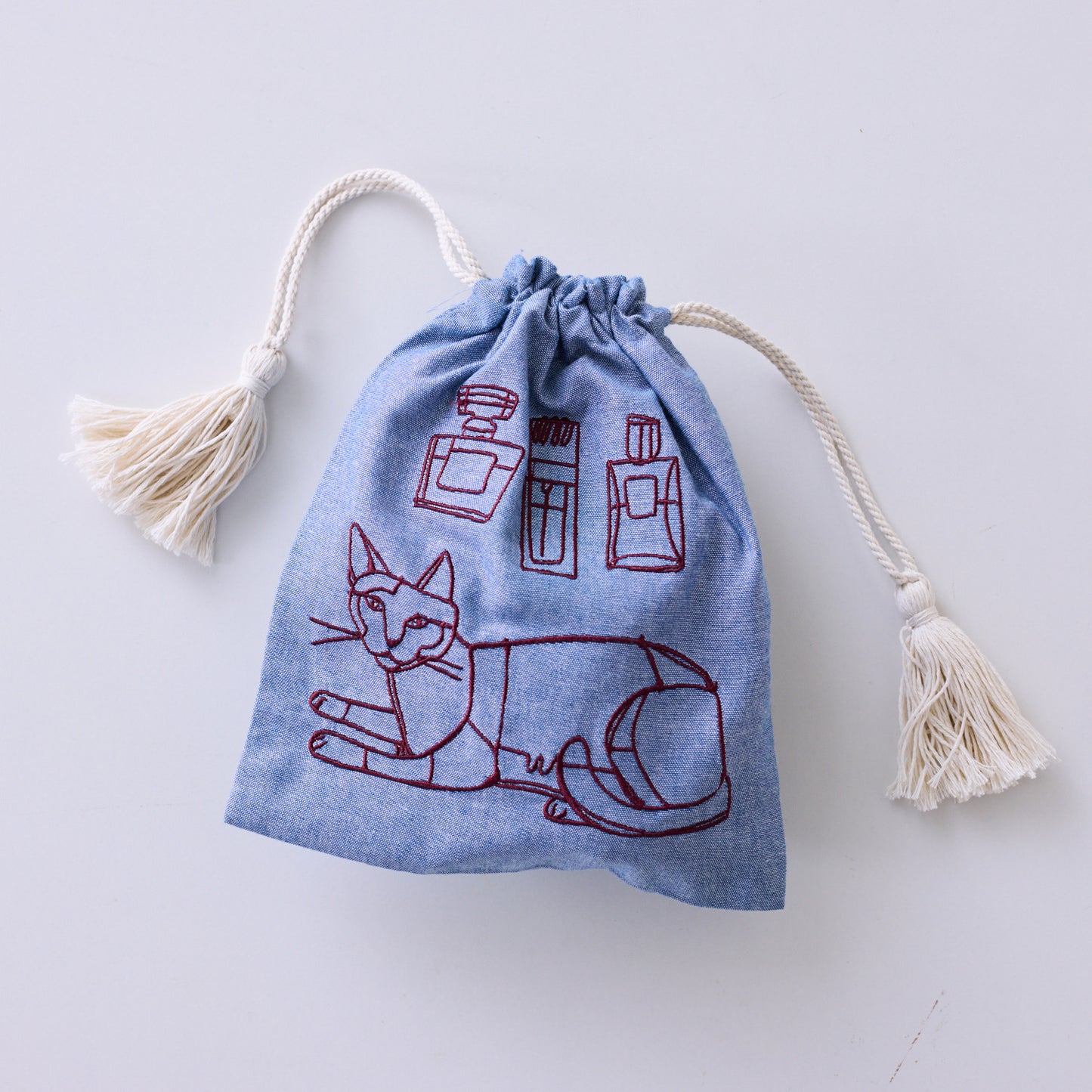 【＋HAyU】刺繍巾着 ～Lサイズ～ - cocca