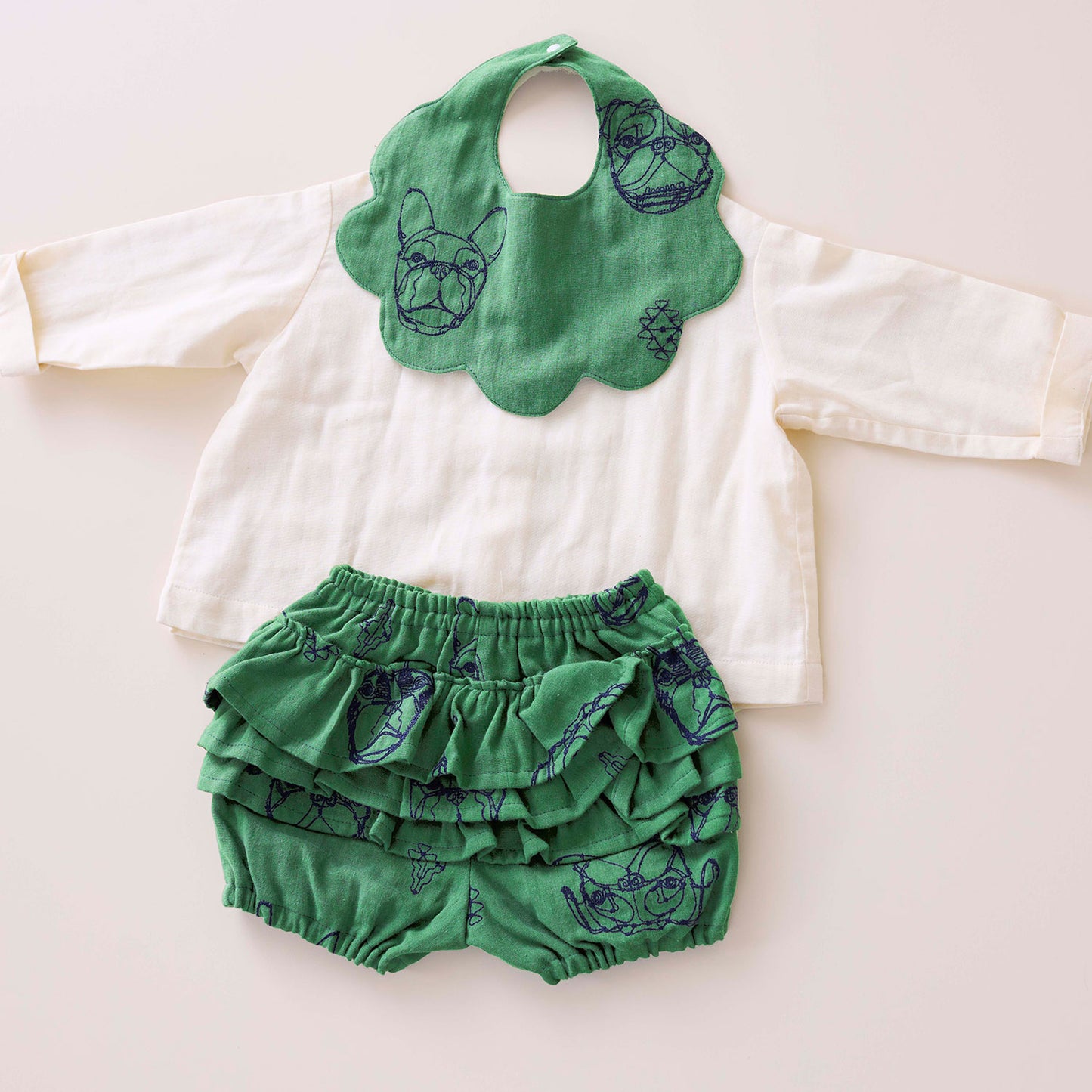 【予約販売】＋HAyU fabric  ～dogs～ ダブルガーゼ刺繍