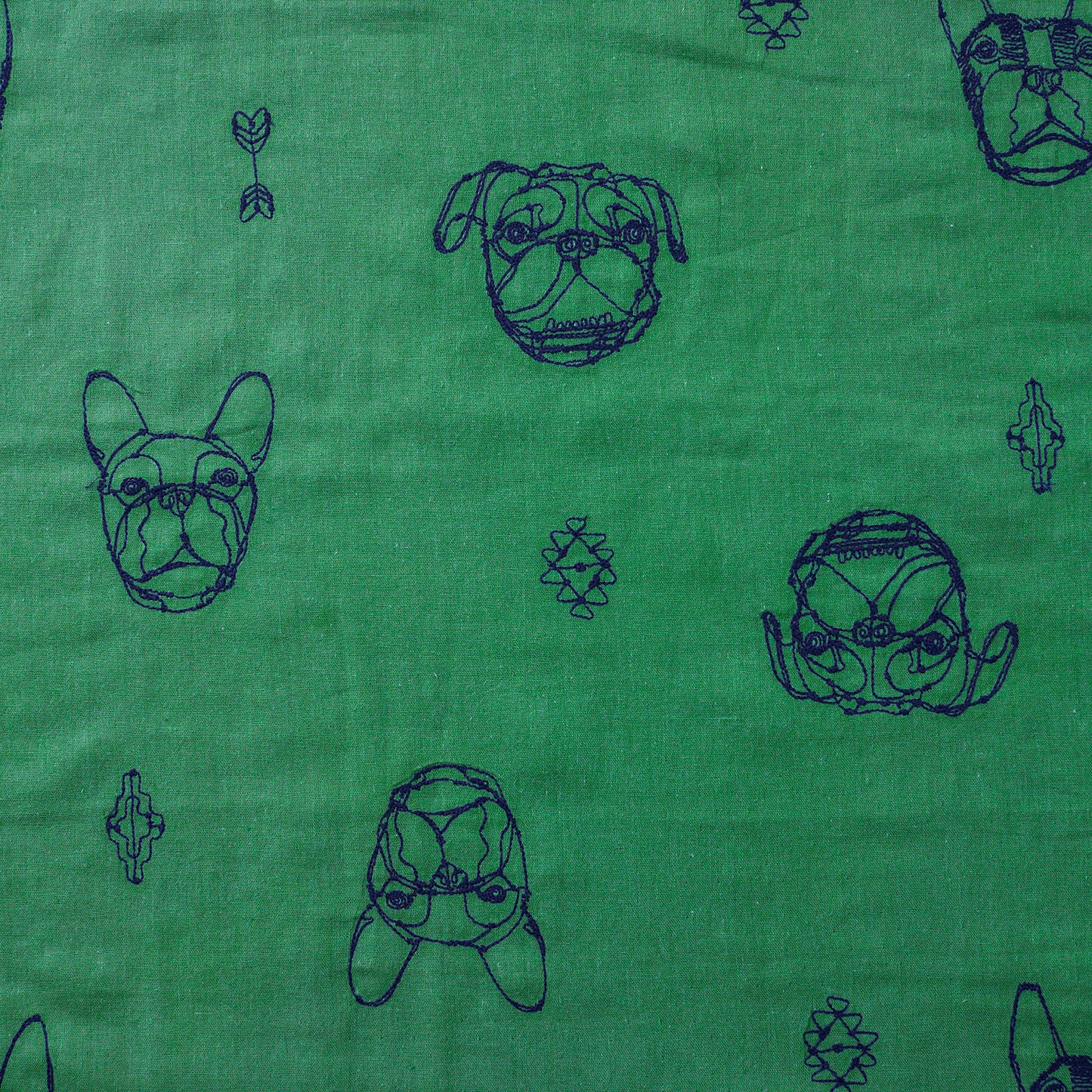 【予約販売】＋HAyU fabric  ～dogs～ ダブルガーゼ刺繍