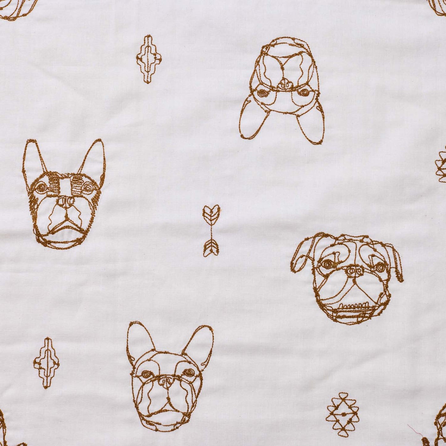 【予約販売】＋HAyU fabric  ～dogs～ ダブルガーゼ刺繍