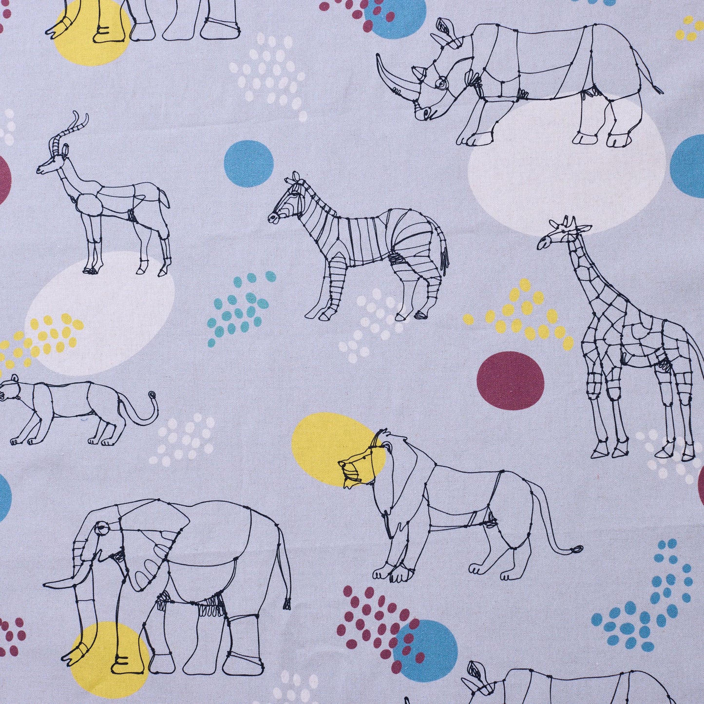 【予約販売】＋HAyU fabric  ～African animals～ 綿麻キャンバス