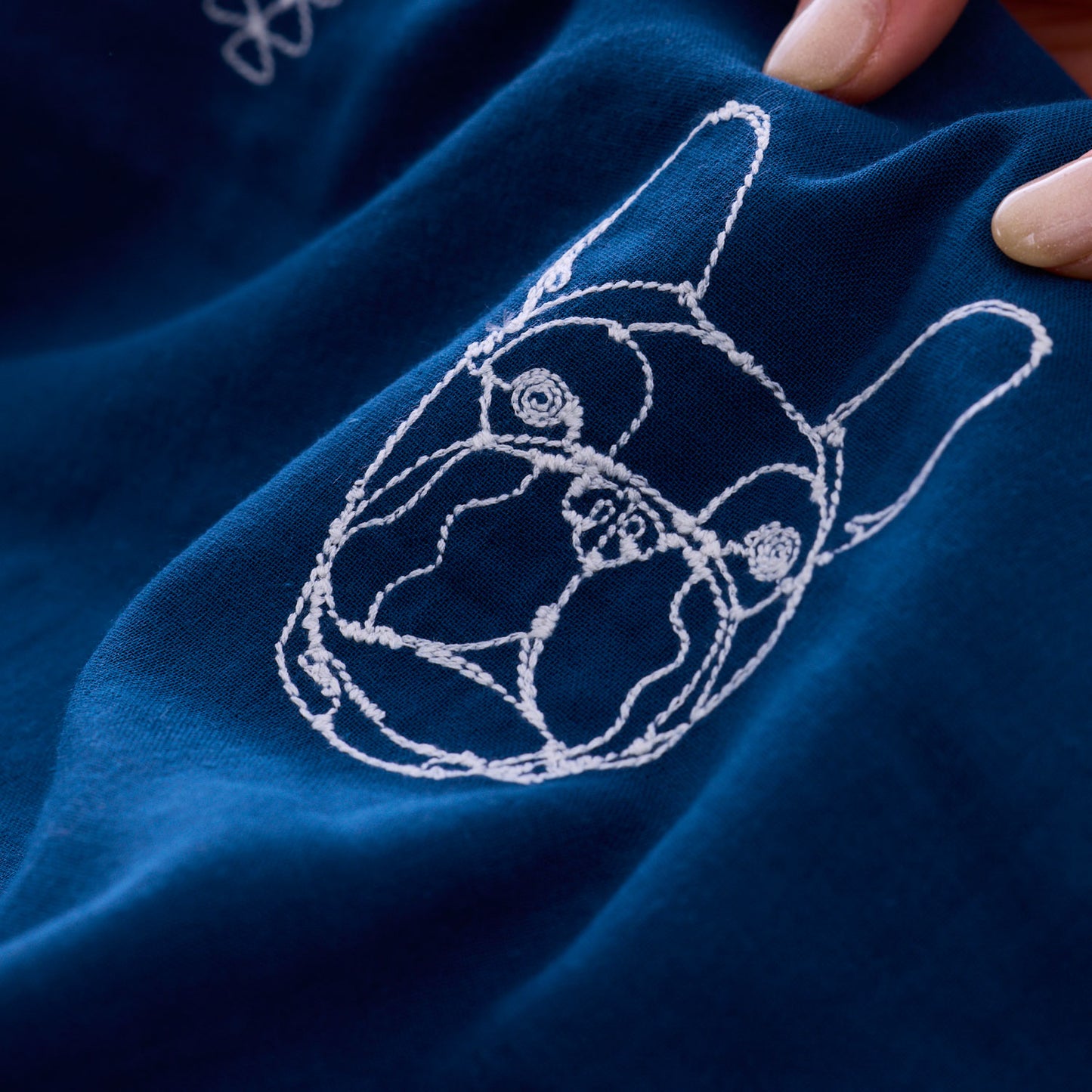 【予約販売】＋HAyU fabric  ～dogs～ ダブルガーゼ刺繍