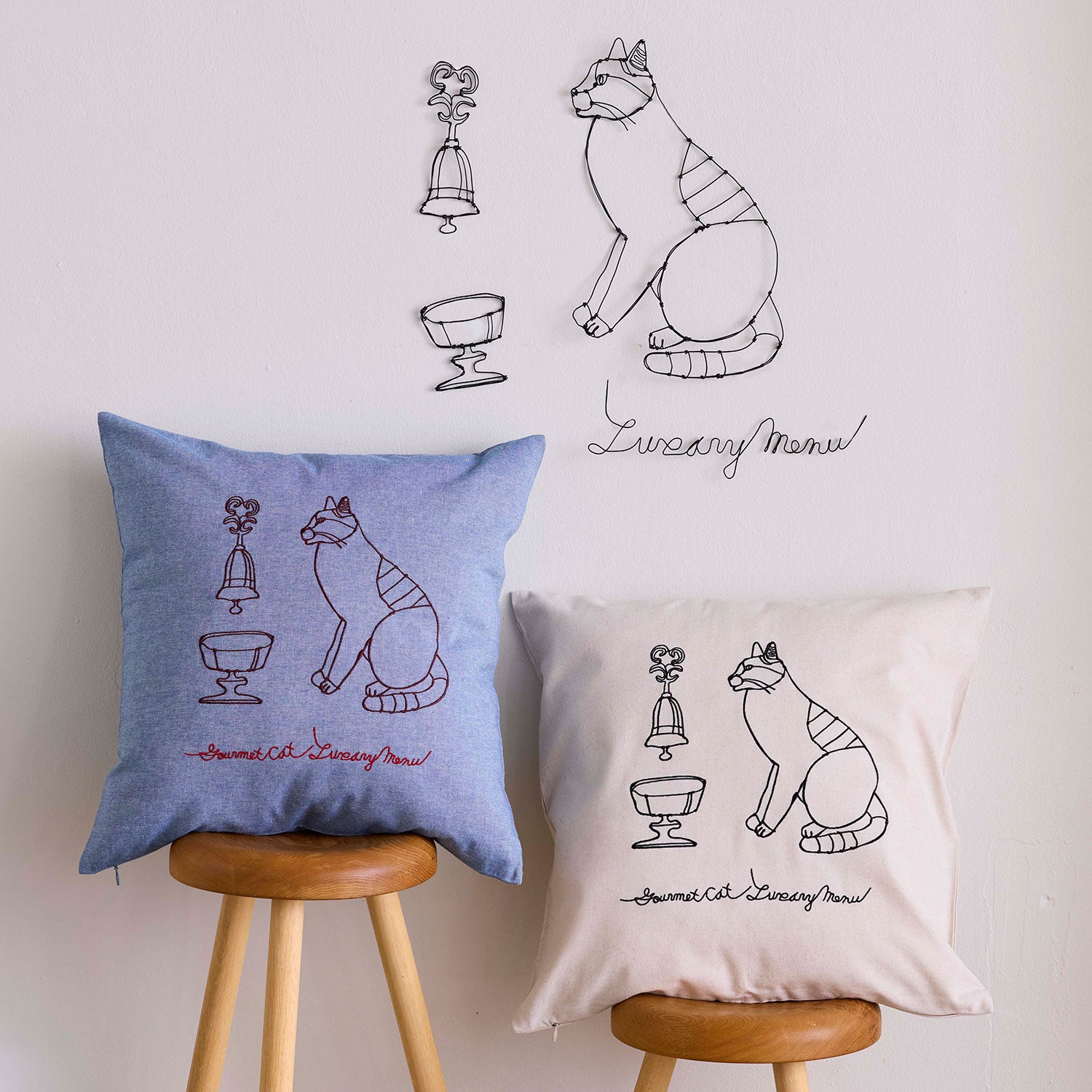 【＋HAyU】- Cushion Cover - クッションカバー ～グルメネコ～ - cocca