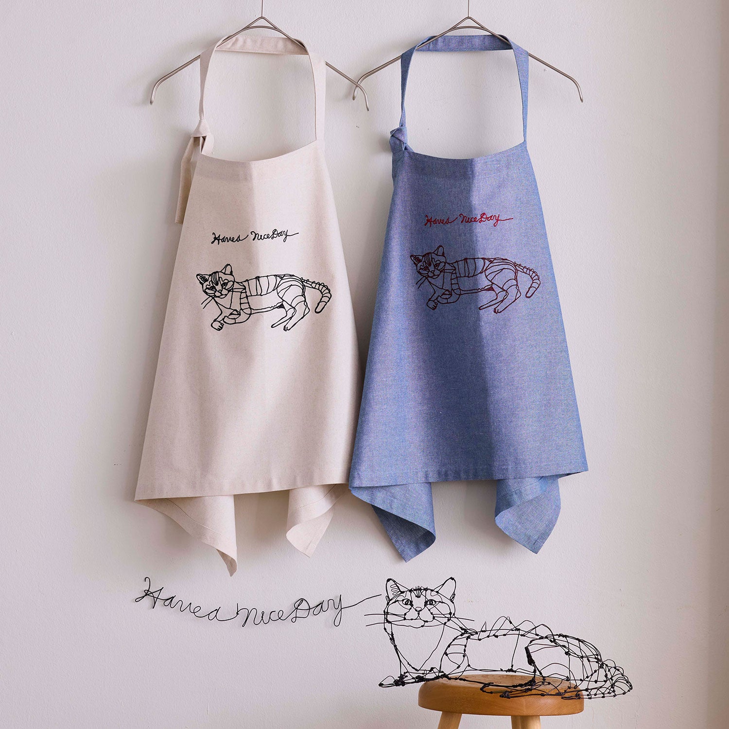 【＋HAyU】-kitchen fabrics- ショートエプロン - cocca