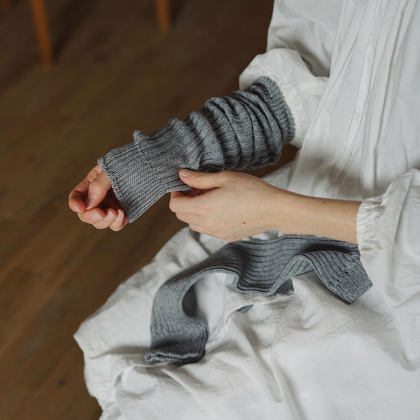 memeri カシミヤコットン アーム＆レッグウォーマー