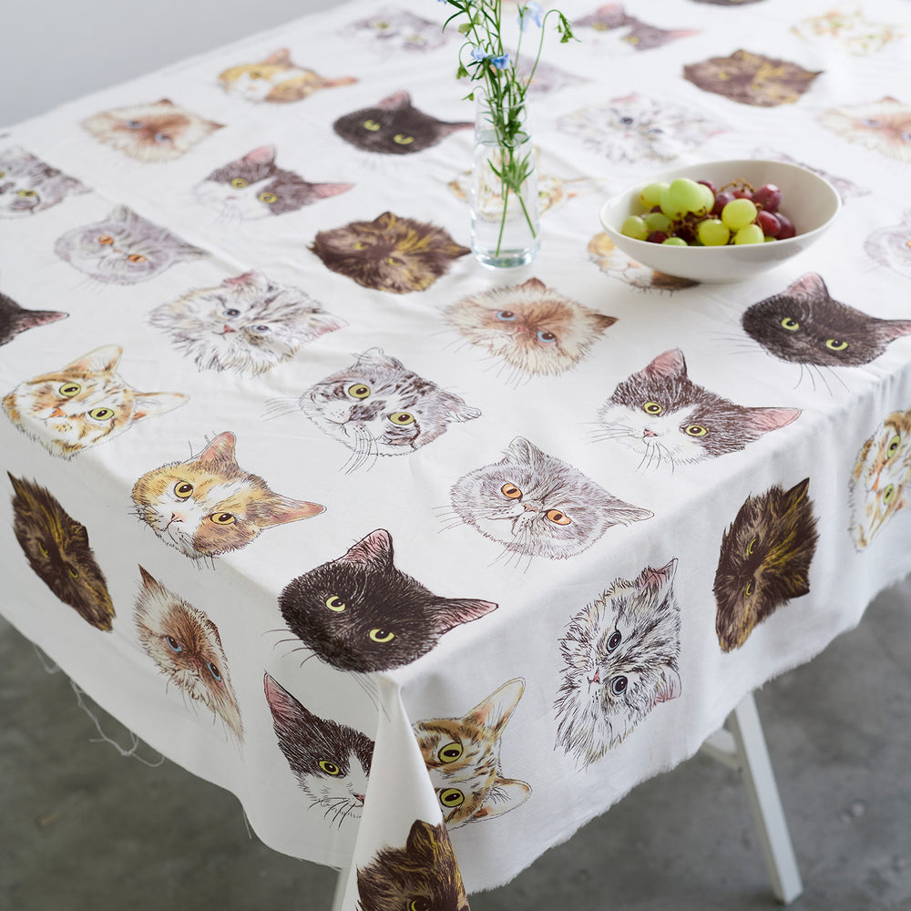 【予約販売】365 CAT ART ～CAT FACE～ 綿100%シーチング EKX-1700-2A