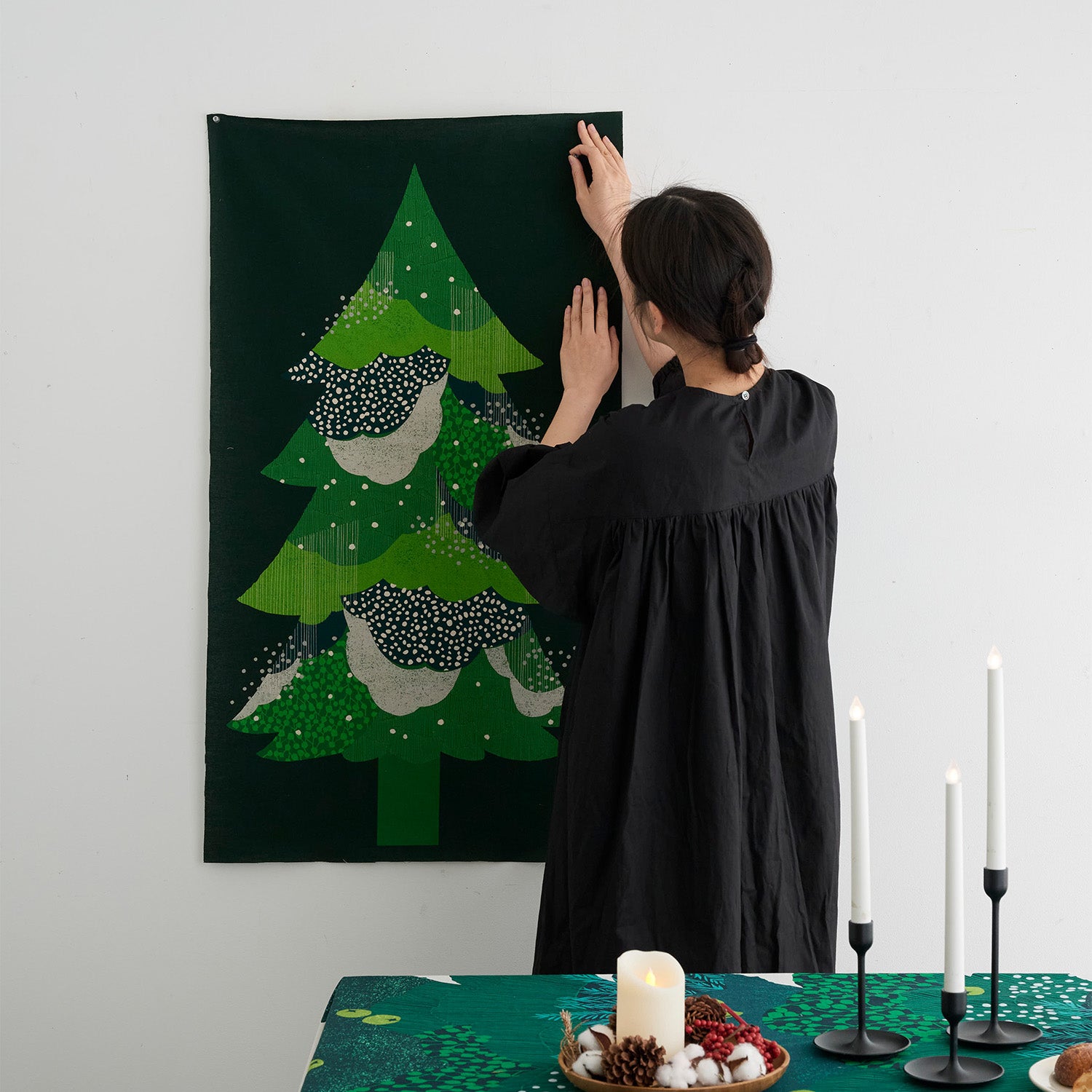 echino/エチノ 2025～christmas tree～綿麻キャンバス パネル生地