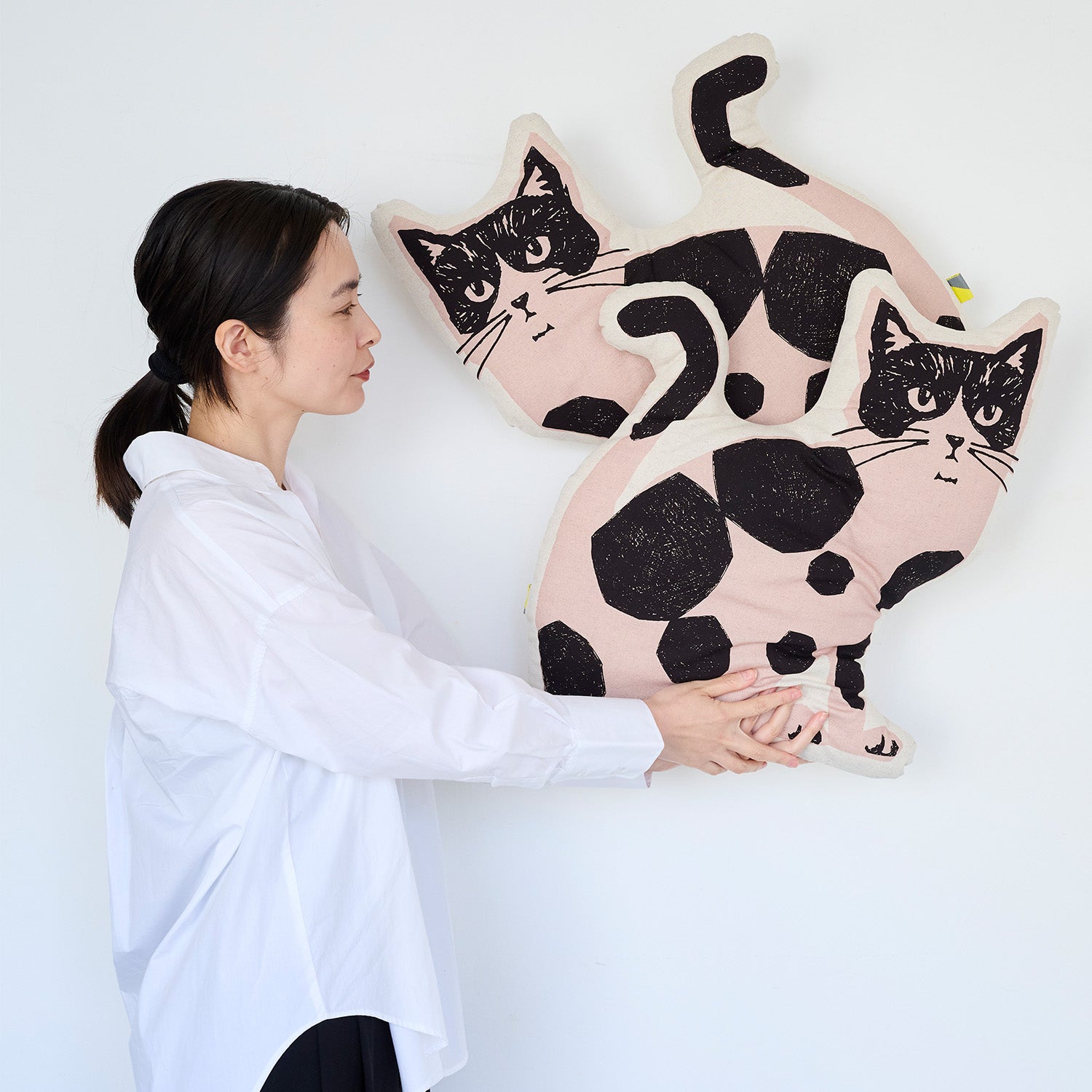 【予約販売】echino/エチノ TWO CAT ～パネル生地 綿麻キャンバス～ NekoNoe K from 30 SEWINGPINS - cocca