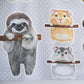 HOME DECO ～ぶら下がる動物たち１～ パネル生地 綿100％シーチング - cocca