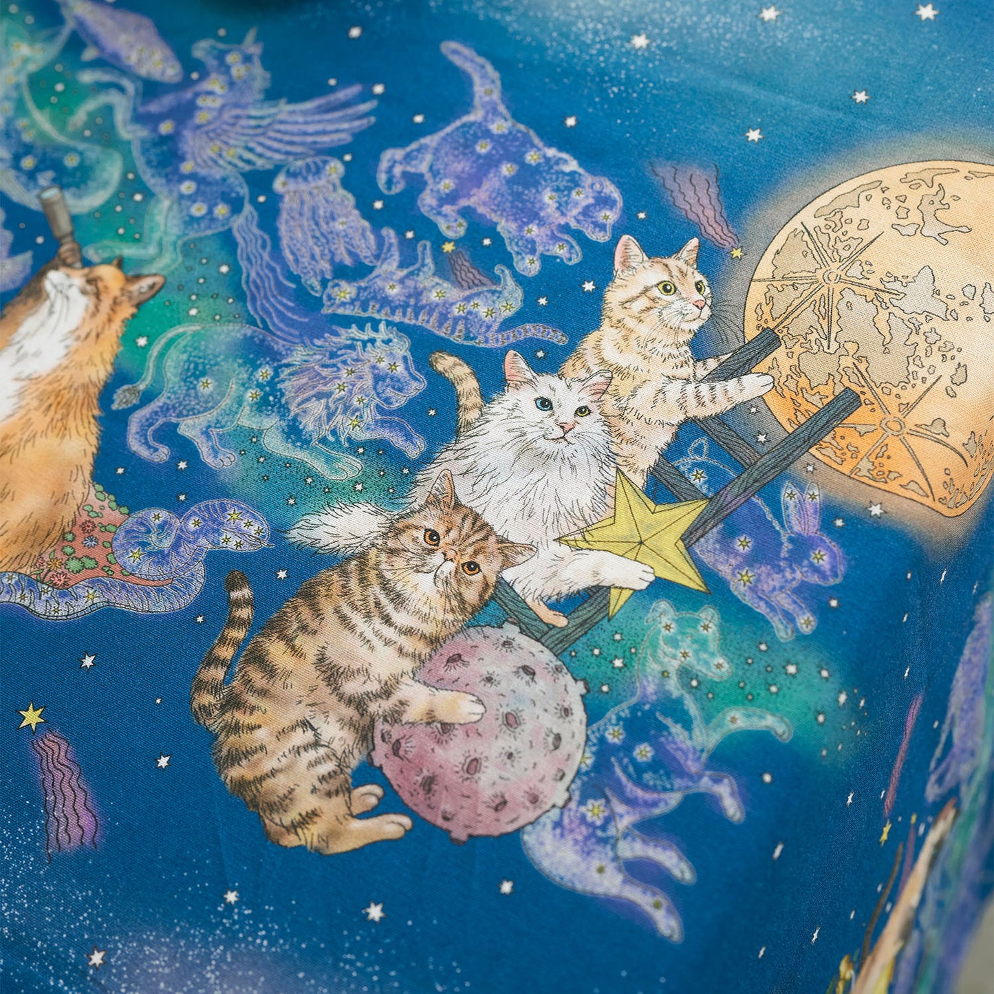 (無料サンプル)365 CAT ART 月あかりの猫～おとぎの国の猫と仲間たち～ 綿100%シーチング - cocca