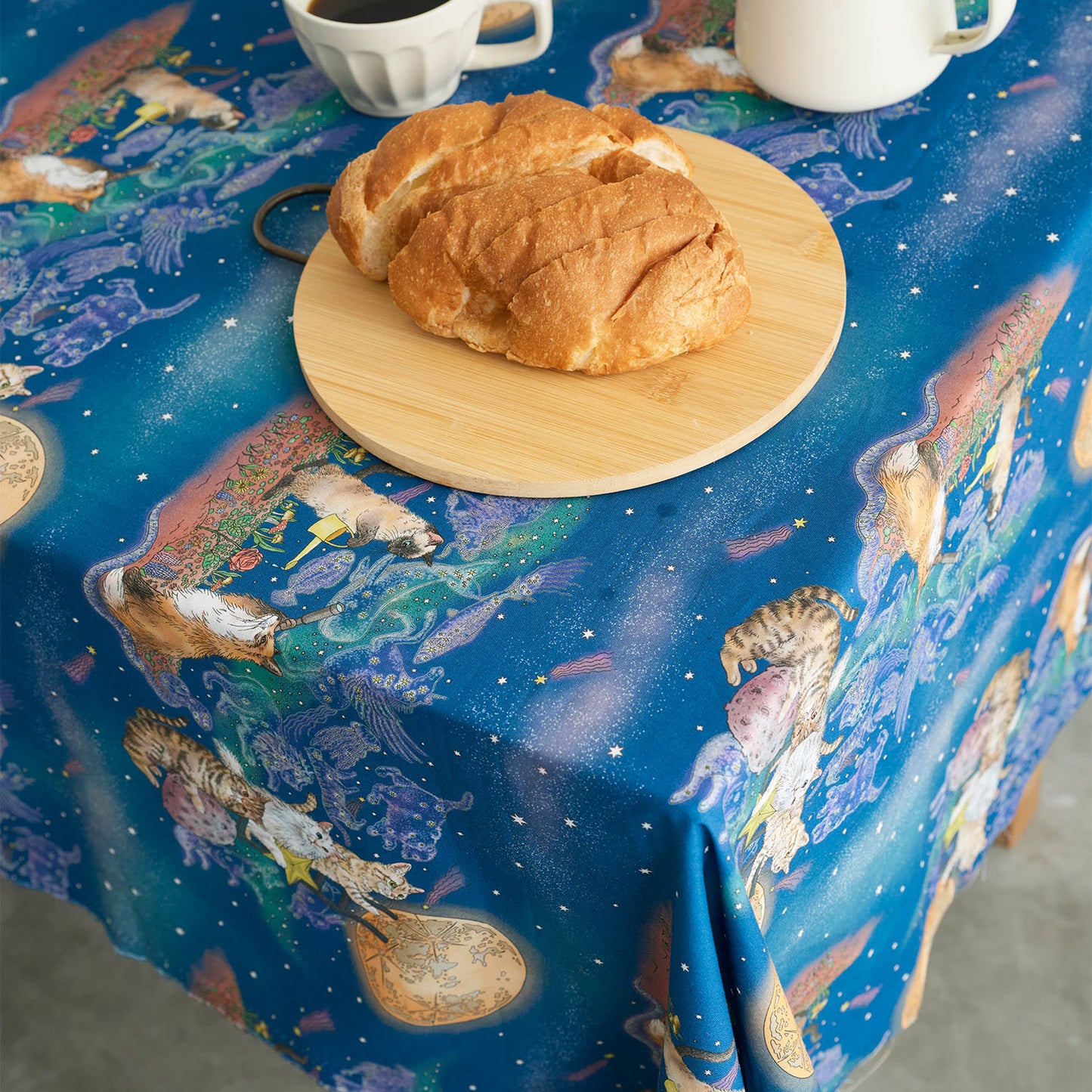 (無料サンプル)365 CAT ART 月あかりの猫～おとぎの国の猫と仲間たち～ 綿100%シーチング - cocca