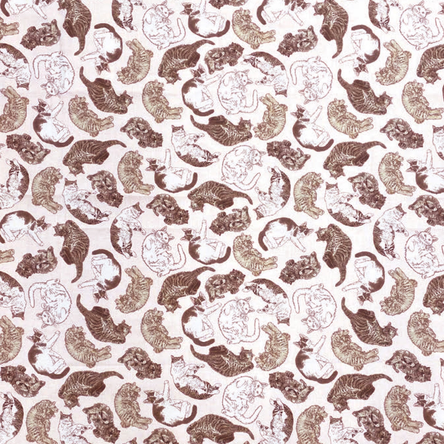 (無料サンプル)365 CAT ART ～どこも猫だらけ～ 綿100%シーチング - cocca