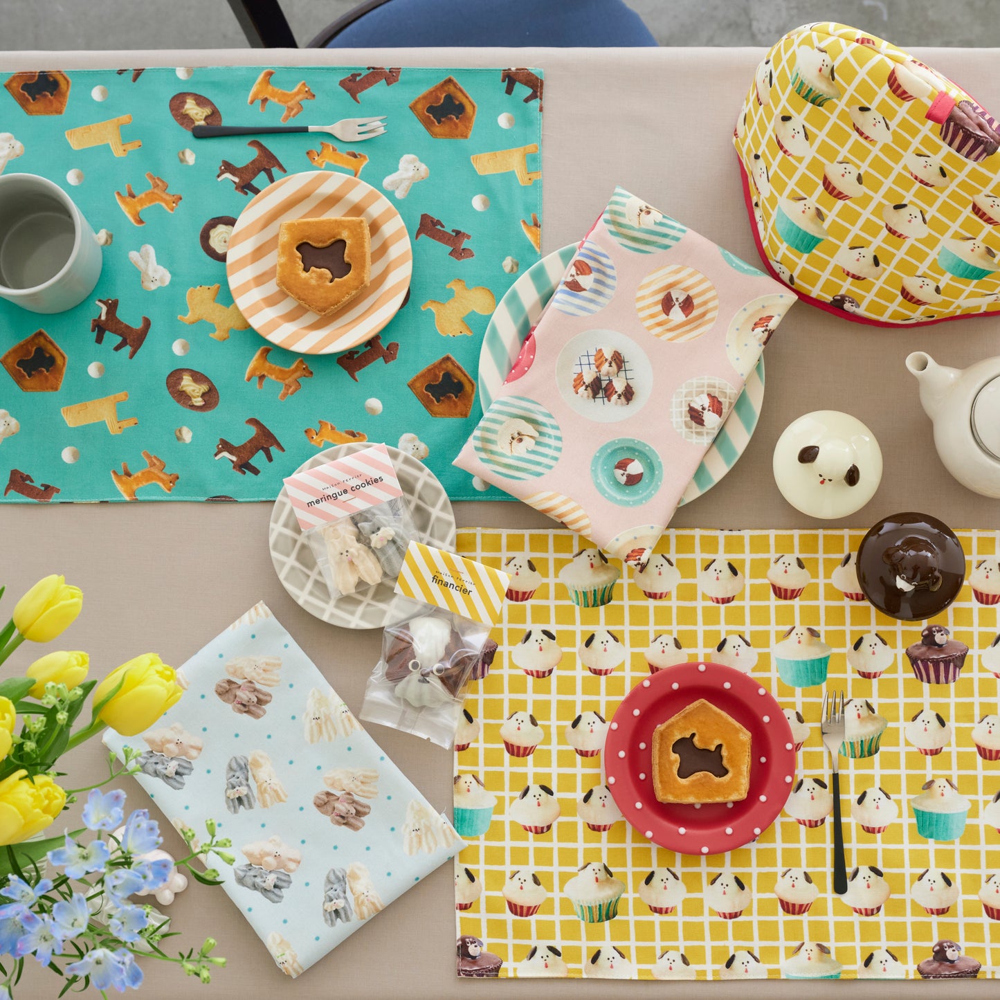 【予約販売】Maison terrier ～cupcake dogs～ 綿100%シーチング - cocca