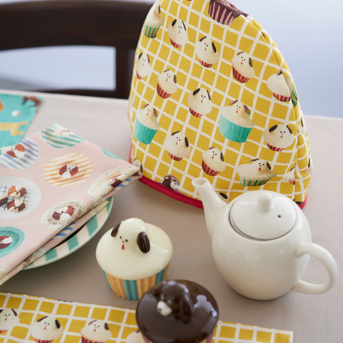 【予約販売】Maison terrier ～cupcake dogs～ 綿100%シーチング - cocca