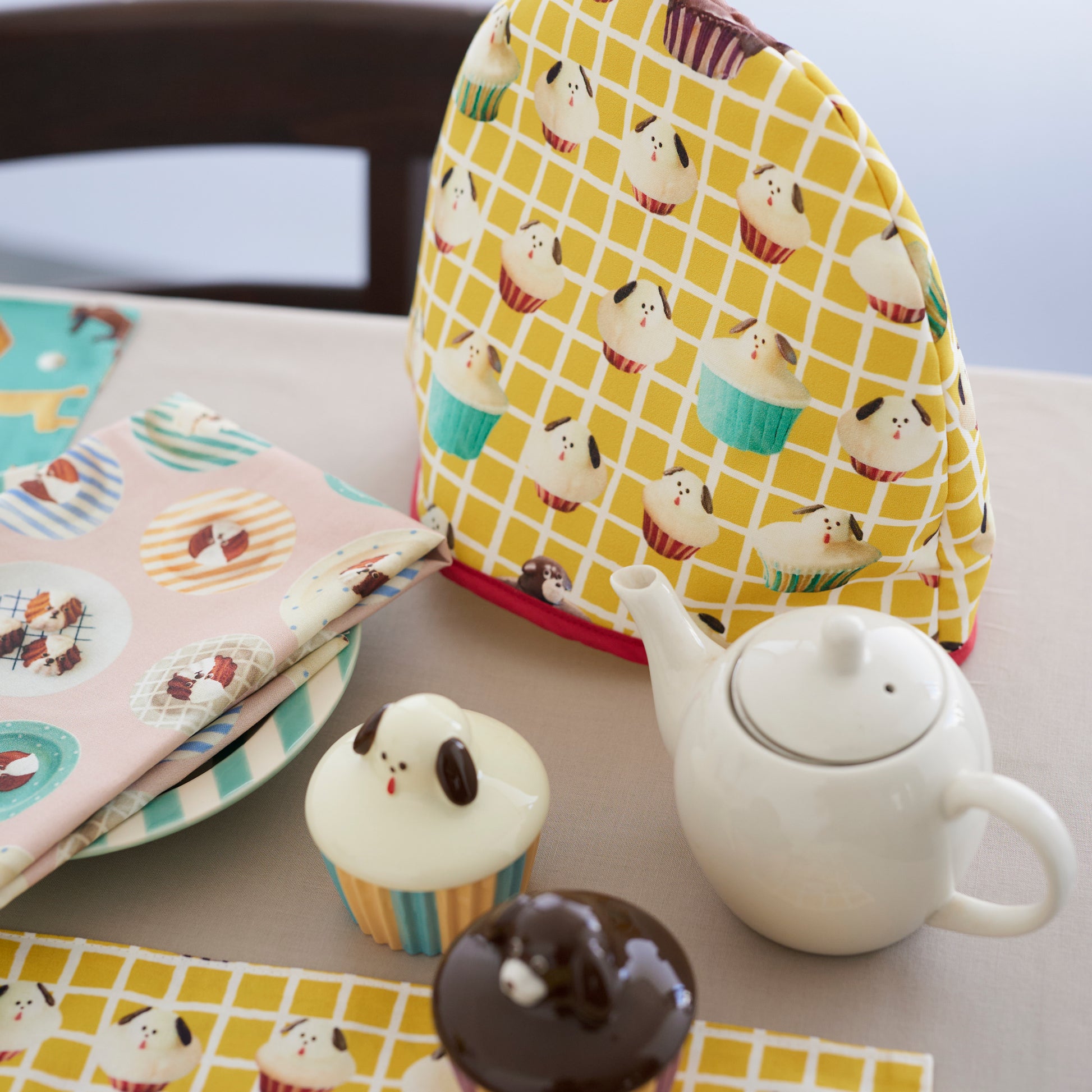 【予約販売】Maison terrier ～cupcake dogs～ 綿100%シーチング - cocca