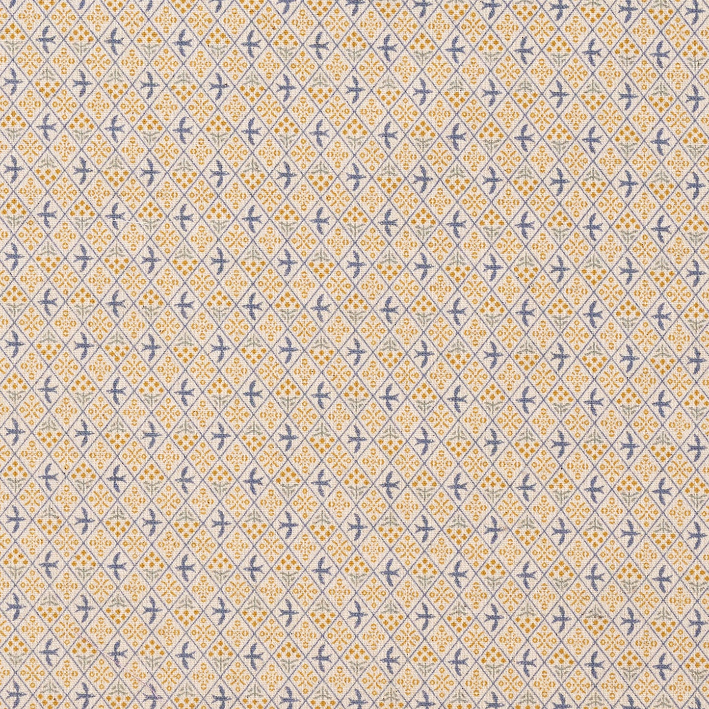(無料サンプル)sashiko moyo ～ミモザバード～ 綿麻キャンバス - cocca