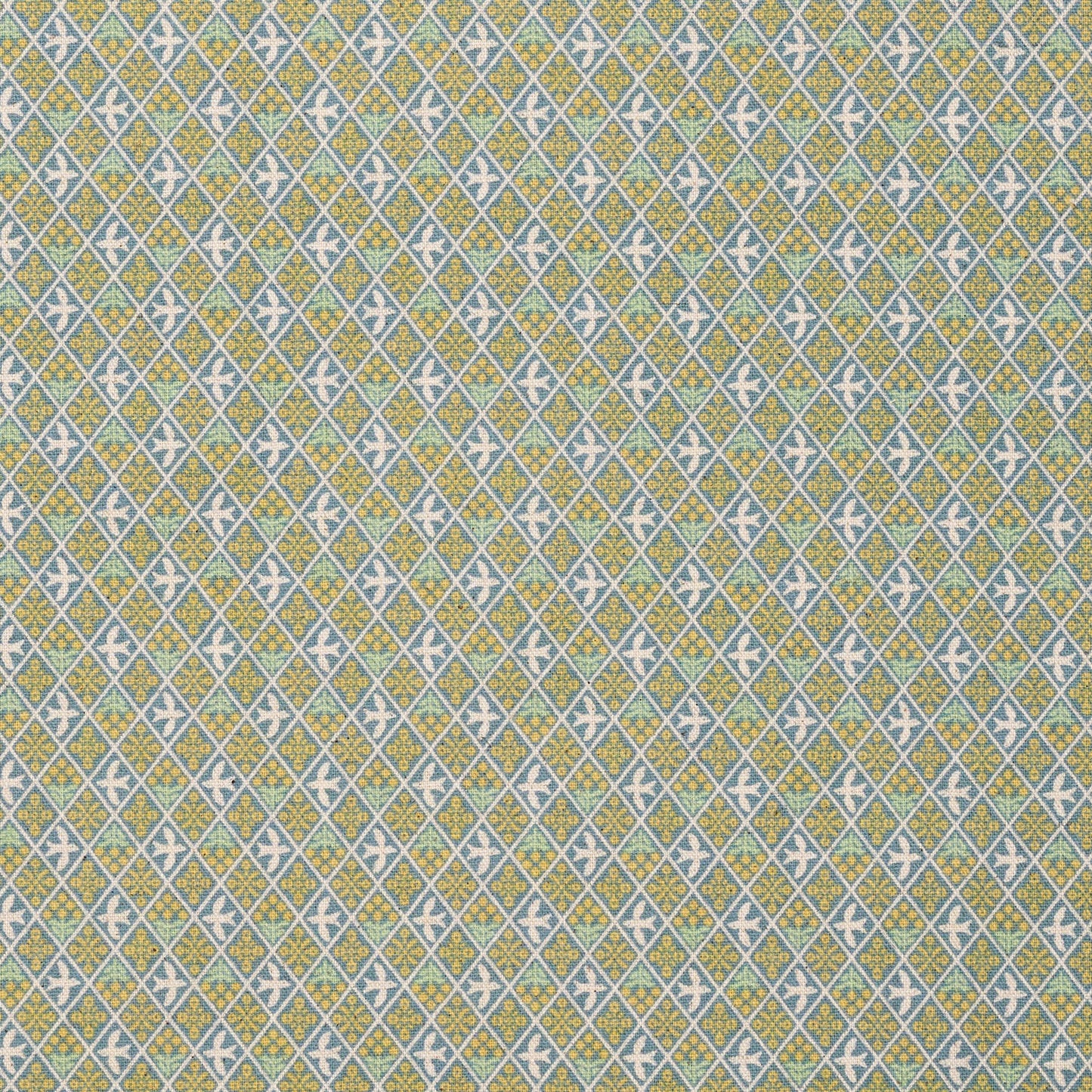 (無料サンプル)sashiko moyo ～ミモザバード～ 綿麻キャンバス - cocca
