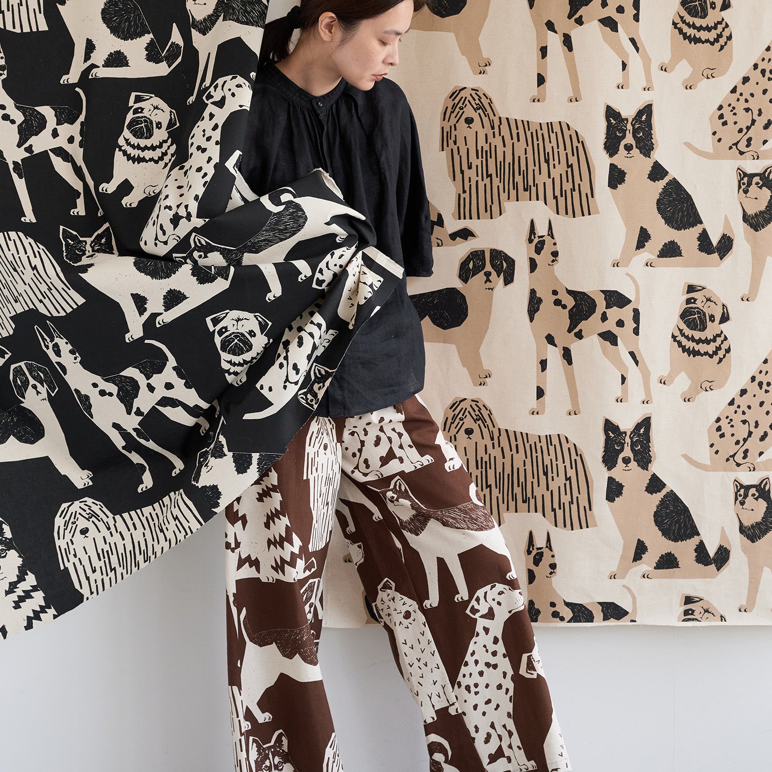 【予約販売】echino/エチノ DOGDOG ～ 綿麻キャンバス～ InuNoe K from 30 SEWINGPINS