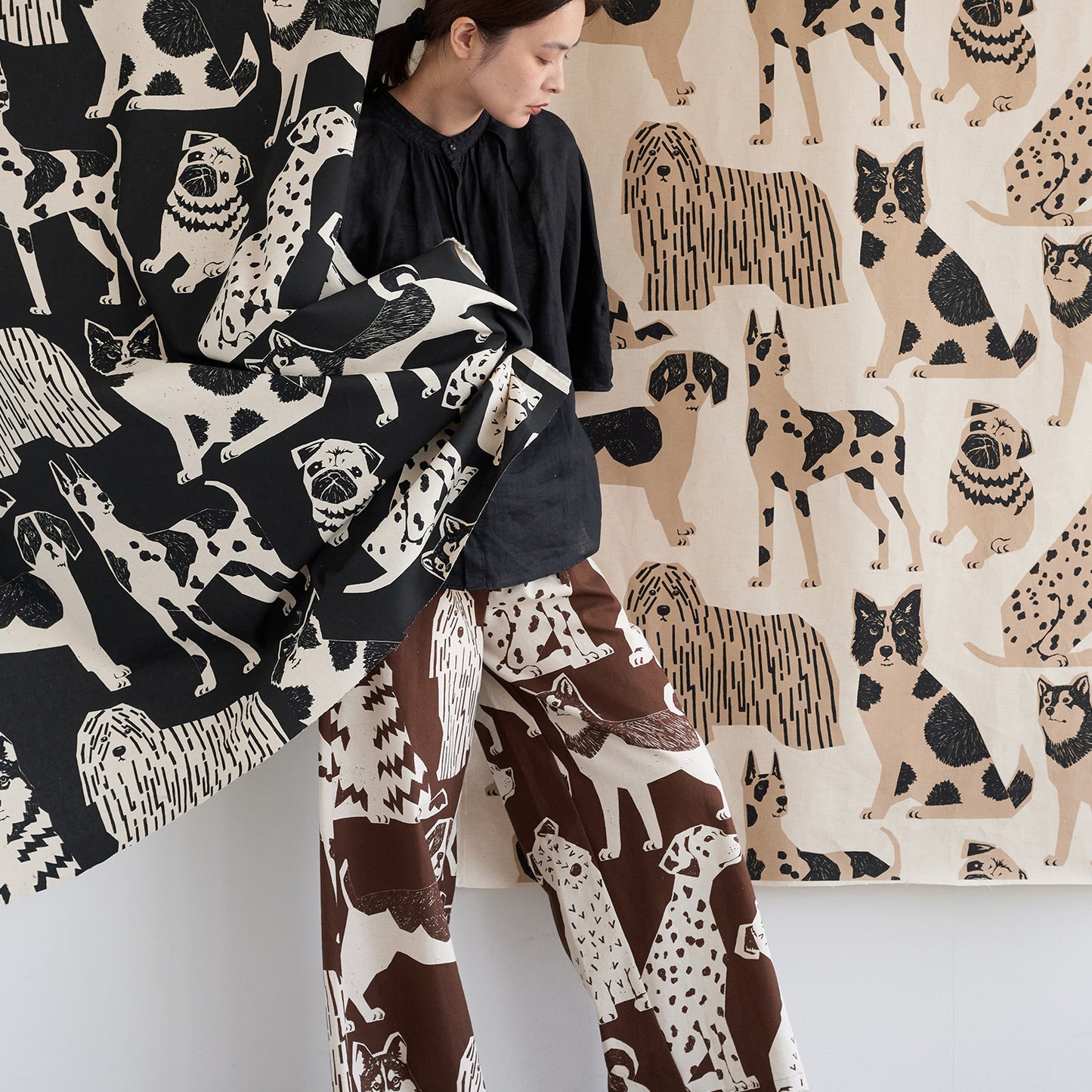 【予約販売】echino/エチノ DOGDOG ～ 綿麻キャンバス～ InuNoe K from 30 SEWINGPINS