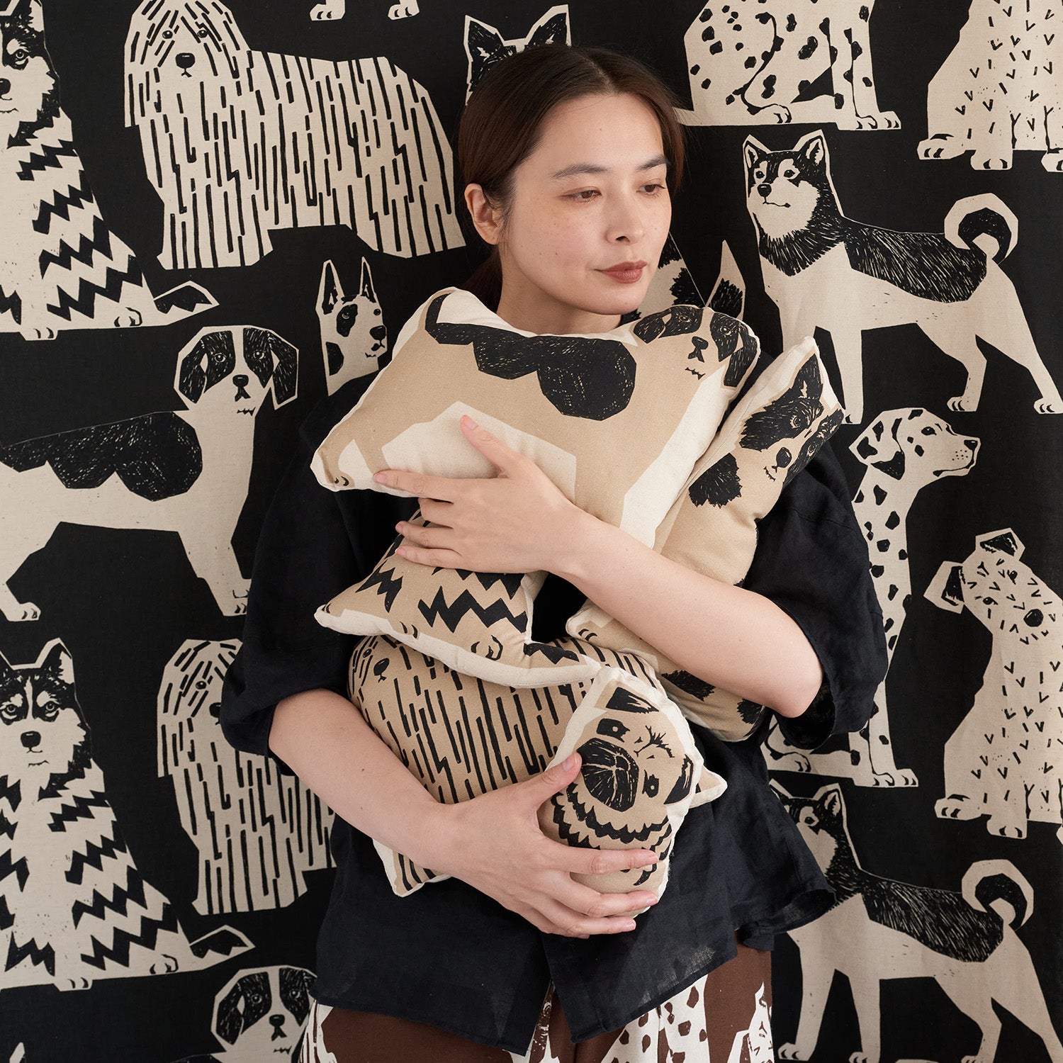 【予約販売】echino/エチノ DOGDOG ～ 綿麻キャンバス～ InuNoe K from 30 SEWINGPINS