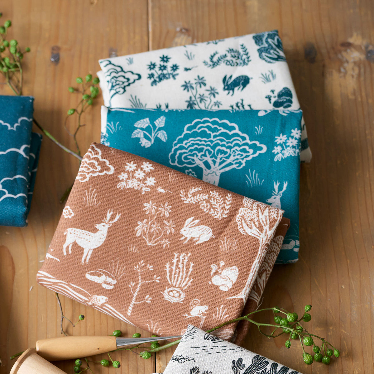 【予約販売】Amelie manchini Terra collection ～forest～ 綿麻キャンバス