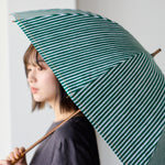 【晴雨兼用】coccaの日傘雨傘 shima shima stripe 刺繍(ショート) TPS-1168-1A