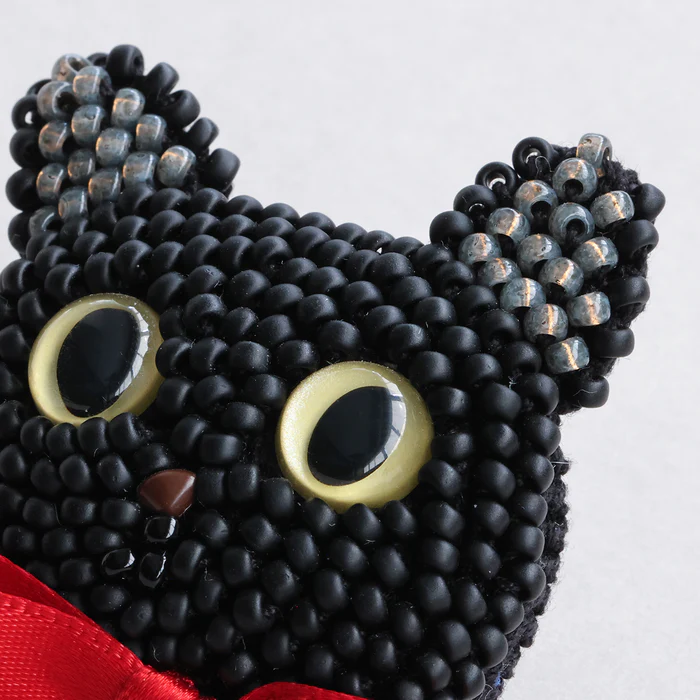 MIYUKI ビーズ編みの猫ブローチキット - cocca