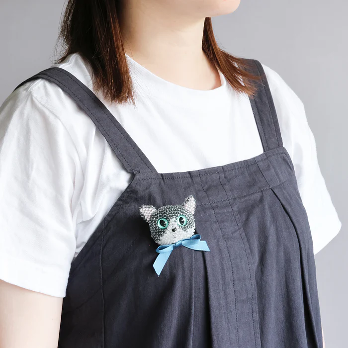 MIYUKI ビーズ編みの猫ブローチキット - cocca