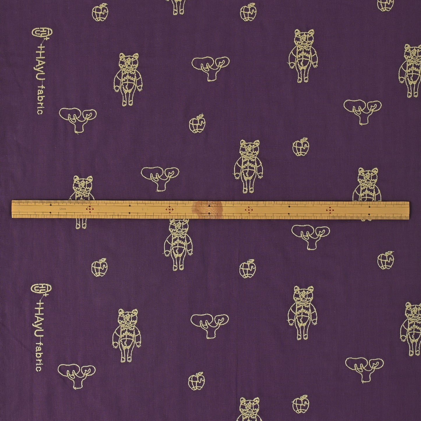 ＋HAyU fabric ～HAyU BEAR 2023～　綿100%ダブルガーゼ刺繍
