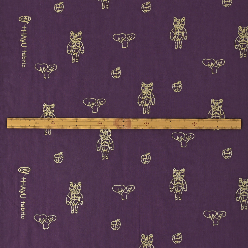(無料サンプル)＋HAyU fabric ～HAyU BEAR 2023～　綿100%ダブルガーゼ刺繍