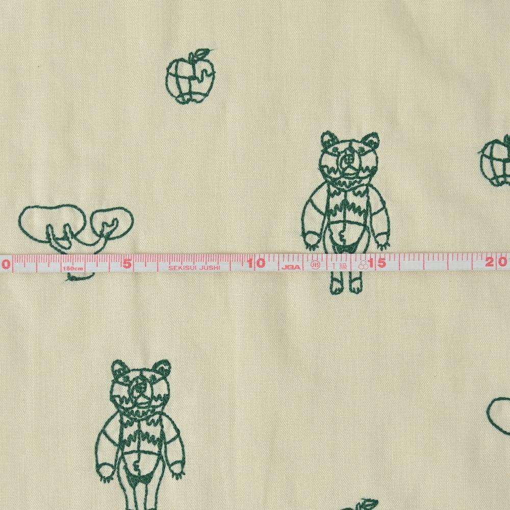 ＋HAyU fabric ～HAyU BEAR 2023～　綿100%ダブルガーゼ刺繍 EGX-7712-1B