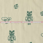 (無料サンプル)＋HAyU fabric ～HAyU BEAR 2023～　綿100%ダブルガーゼ刺繍 EGX-7712-1A(Sample)