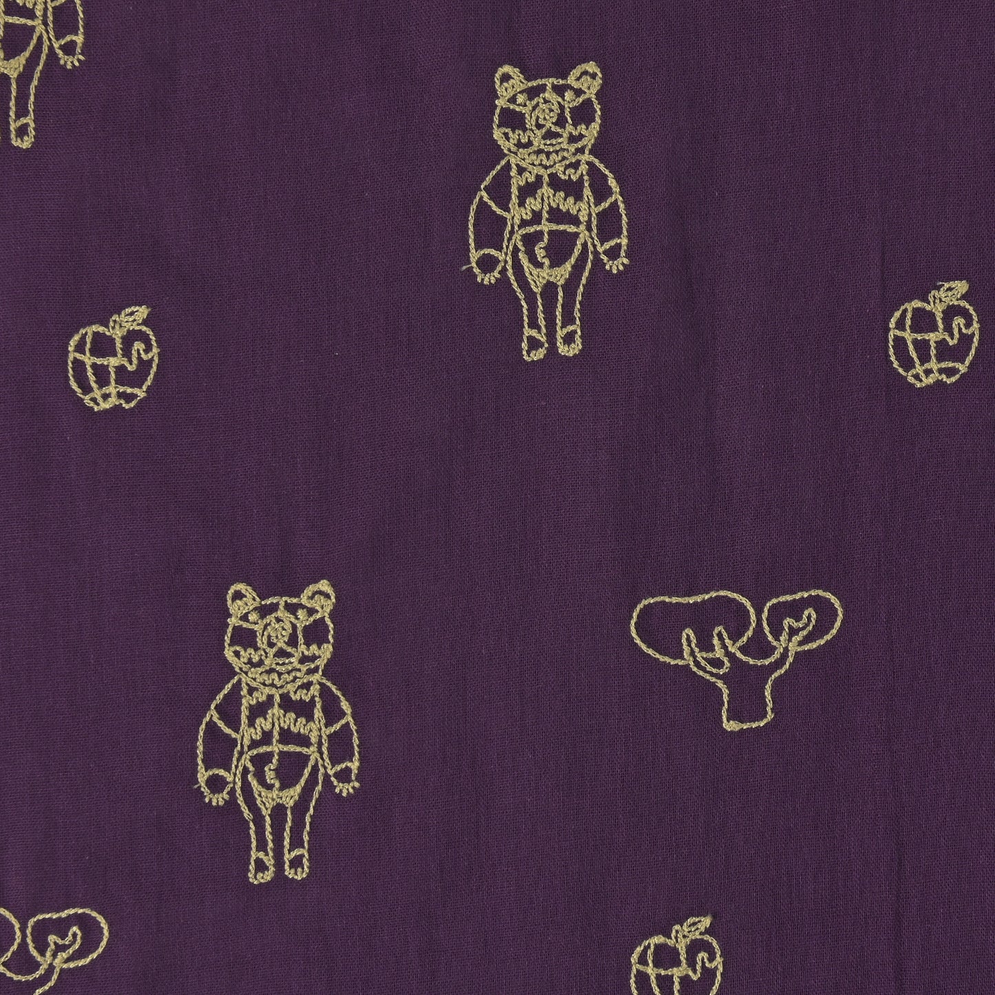 (無料サンプル)＋HAyU fabric ～HAyU BEAR 2023～　綿100%ダブルガーゼ刺繍 - cocca