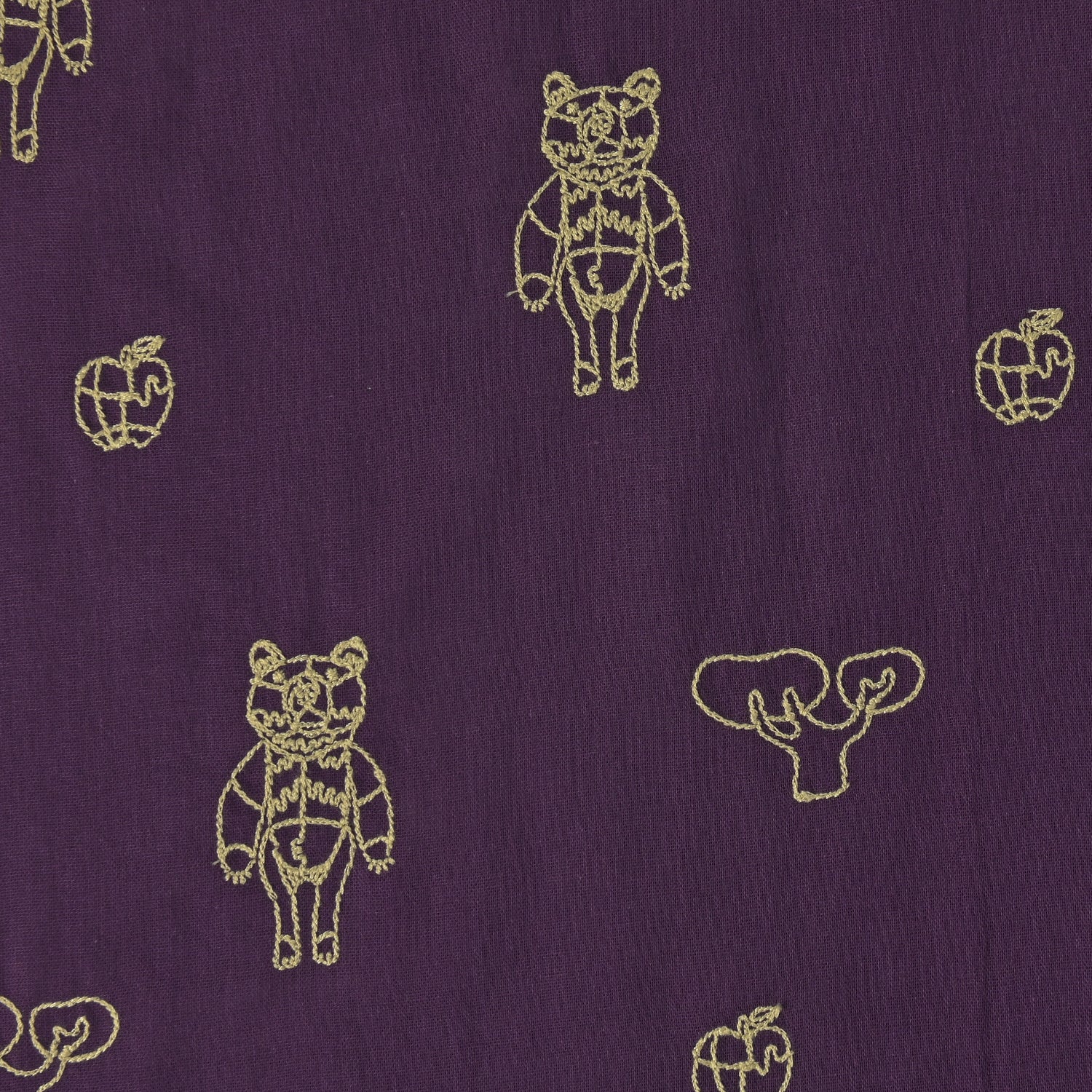 (無料サンプル)＋HAyU fabric ～HAyU BEAR 2023～　綿100%ダブルガーゼ刺繍 - cocca