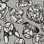 【予約販売】＋HAyU fabric ～DOG～ 綿100％ニットジャガード EGX-7715-2A