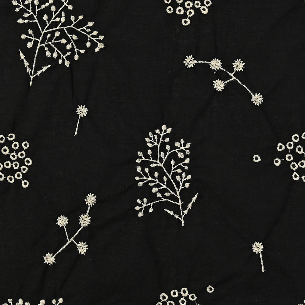 echino エチノ　刺繍生地　3.3m　ブラック素材/材料