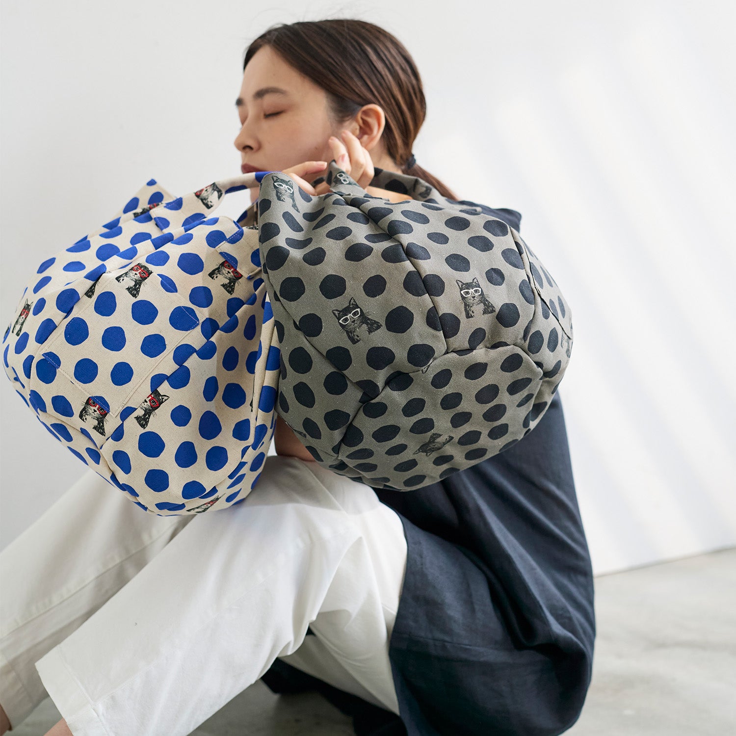 echino/エチノ CAT ドット ～ 綿麻キャンバス～ NekoNoe K from 30 SEWINGPINS