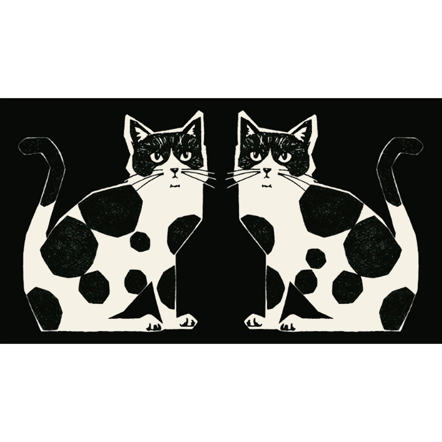 【予約販売】echino/エチノ TWO CAT ～パネル生地 綿麻キャンバス～ NekoNoe K from 30 SEWINGPINS - cocca