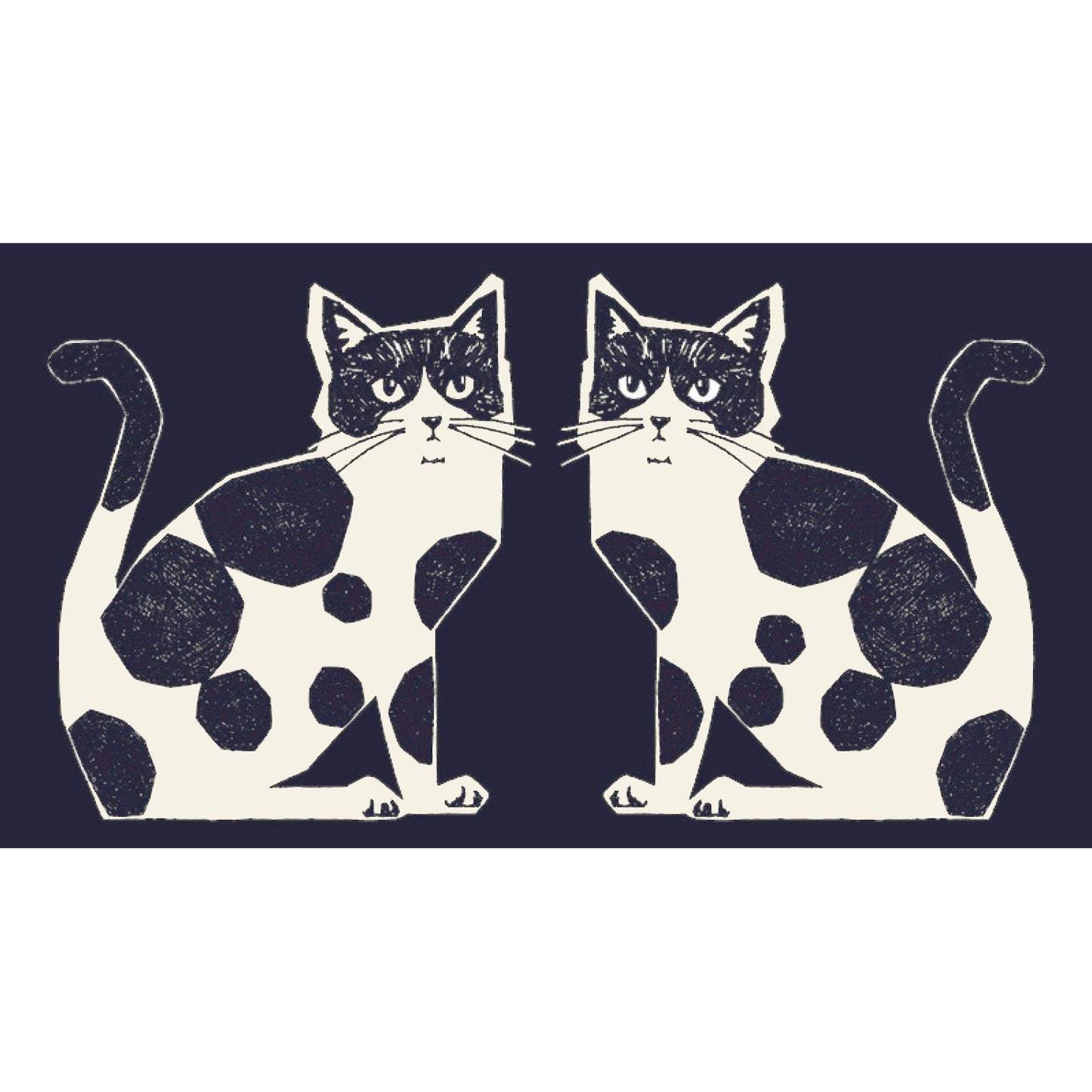 【予約販売】echino/エチノ TWO CAT ～パネル生地 綿麻キャンバス～ NekoNoe K from 30 SEWINGPINS - cocca